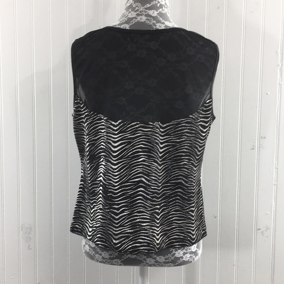 Joseph Ribkoff Trends Black White Animal Print Tank‎ Top Womens Sleeveless Zebra - Picture 3 of 7